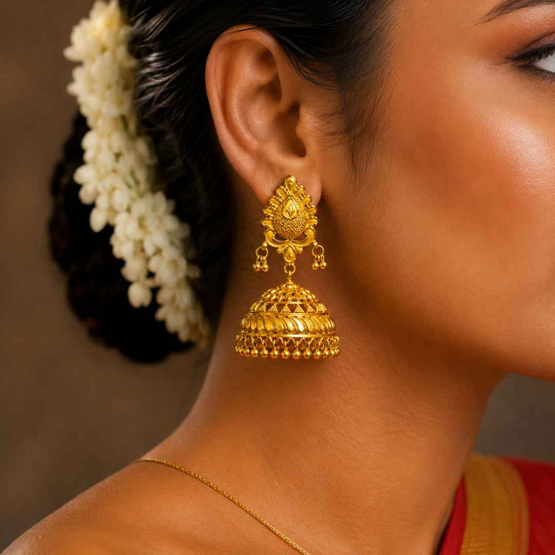 Sapphire Gold Jhumka