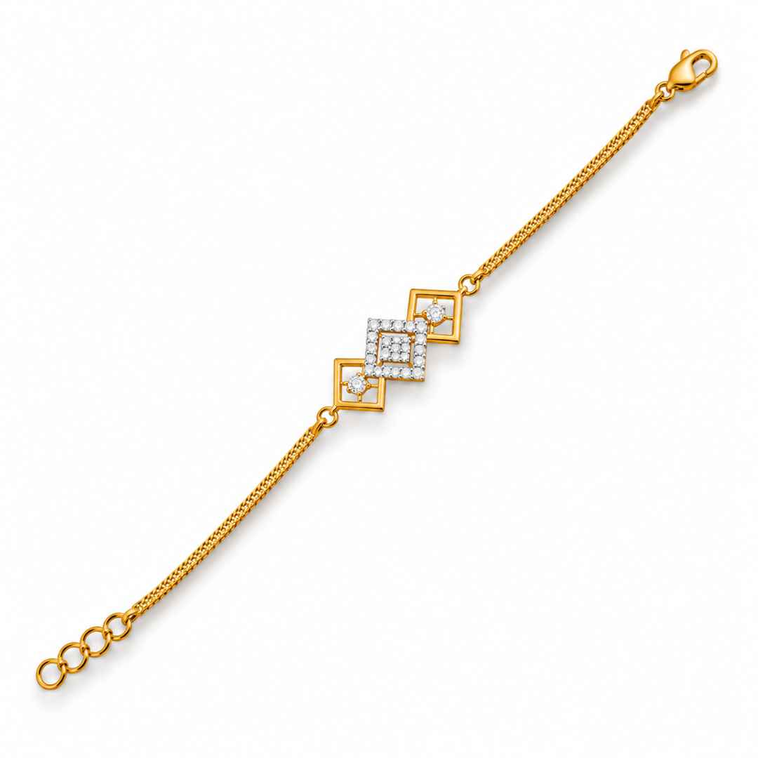 Geometric Square Diamond Bracelet