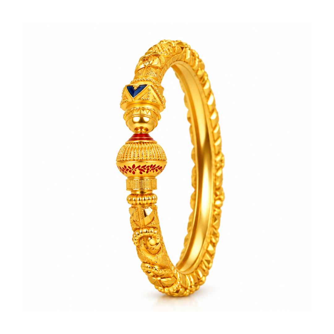 Designer Enamel Gold Bangle