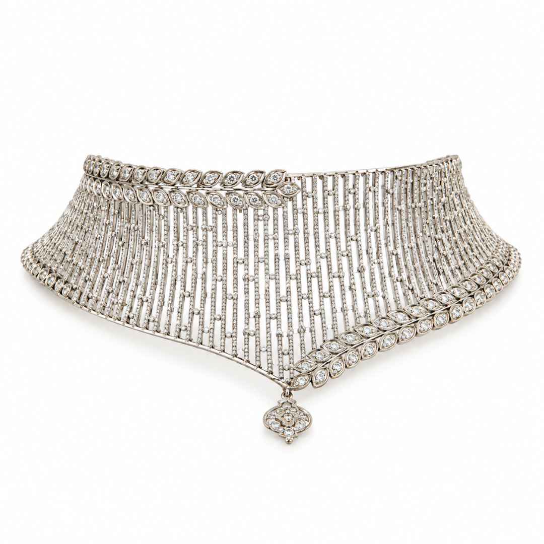 Diamond Mesh Silver Choker