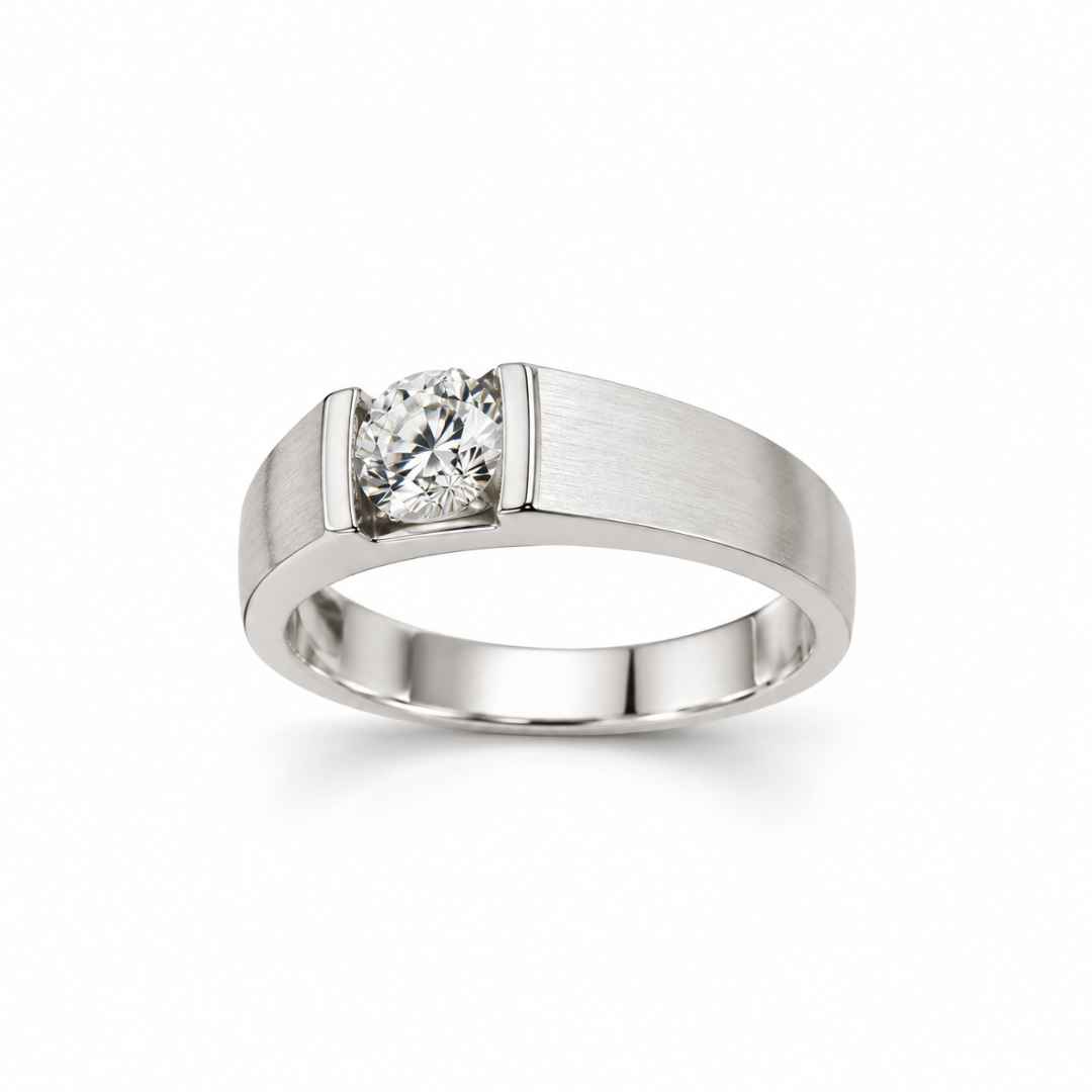 Classic Solitaire Silver Ring