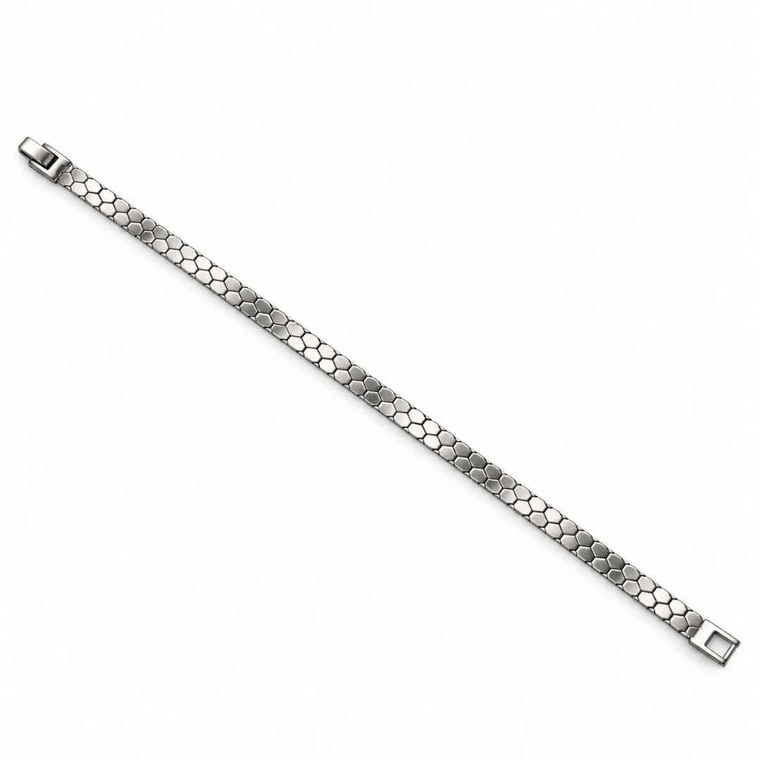 Hexagonal Pattern Platinum Bracelet