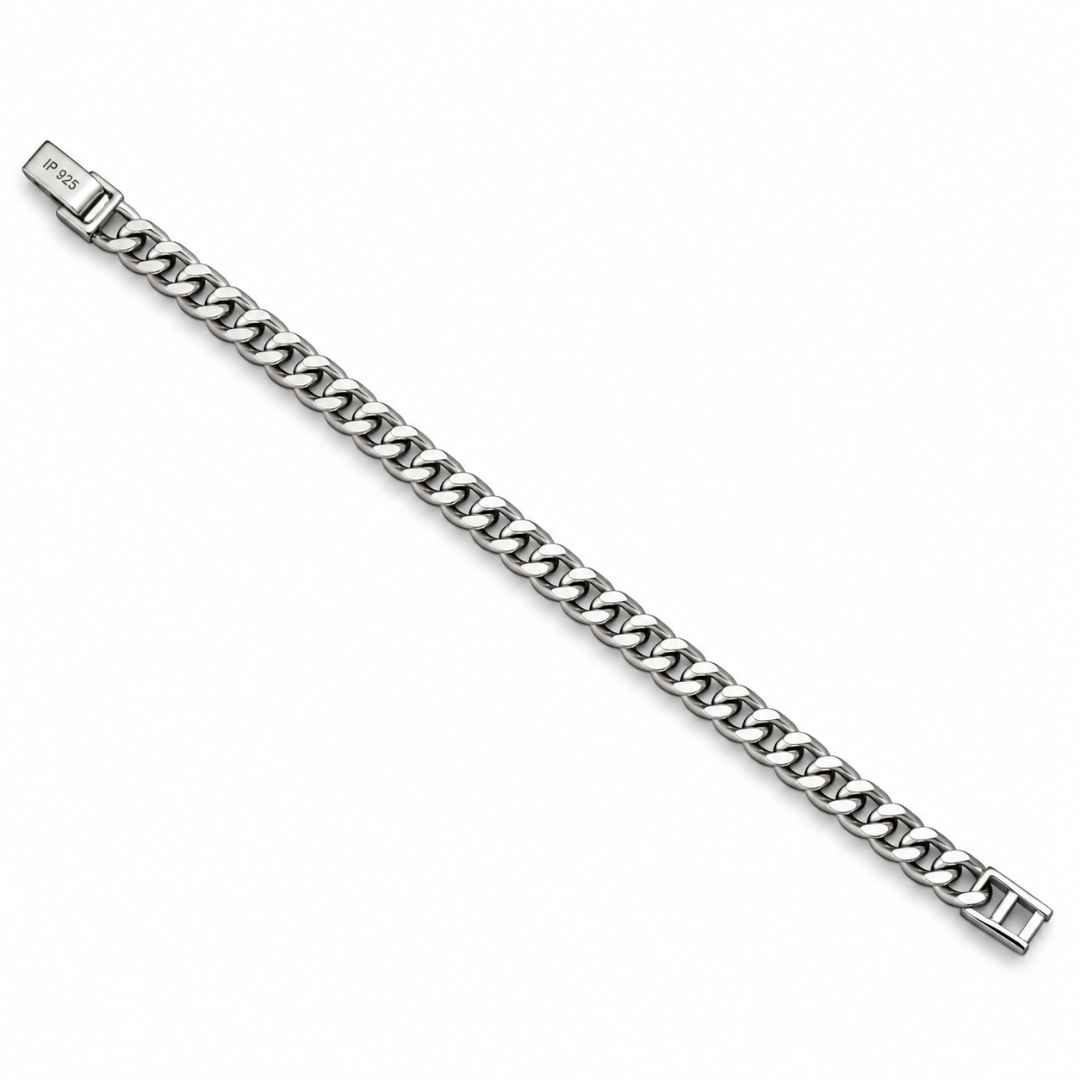 Classic Curb Link Platinum Bracelet
