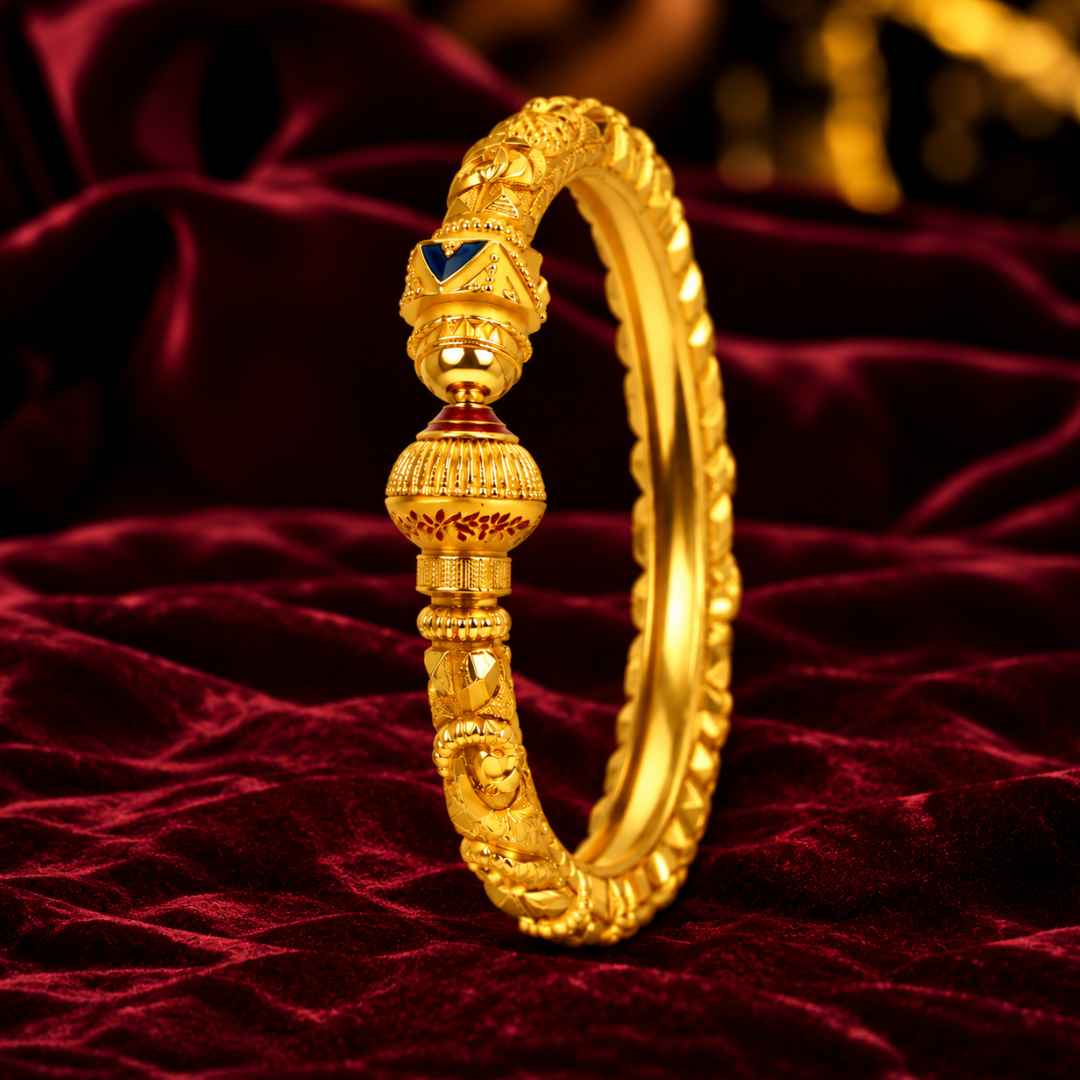 Designer Enamel Gold Bangle