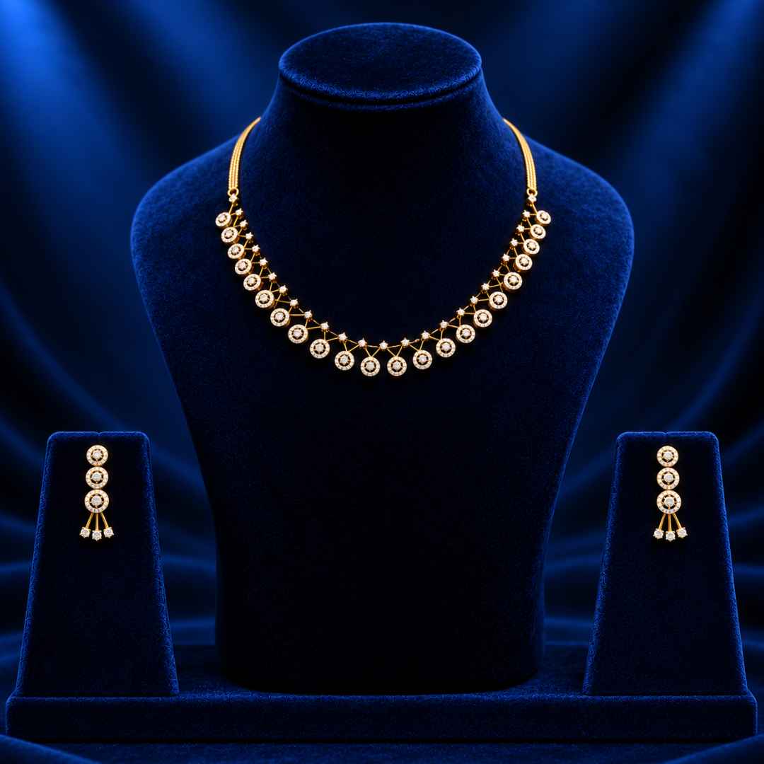 Circular Motif Diamond Necklace Set