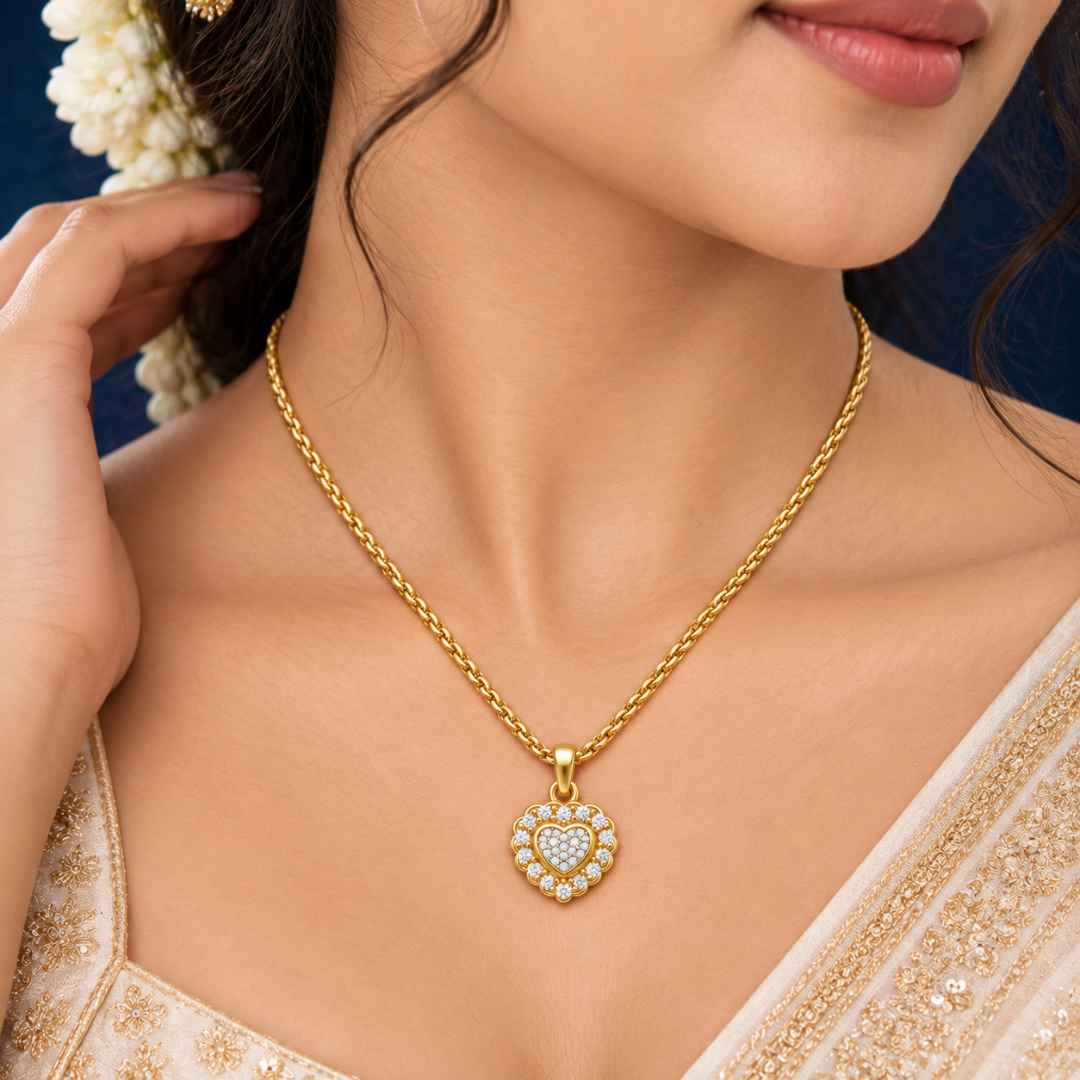 Elegant Heart Diamond Pendant