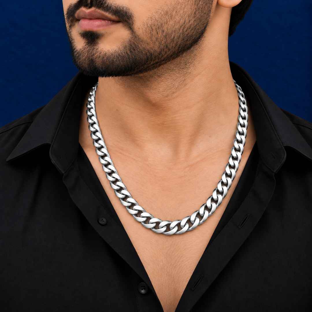 Classic Silver Cuban Link Gents Chain