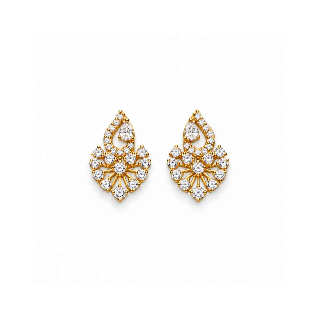 Teardrop Floral Cascade Diamond Earrings