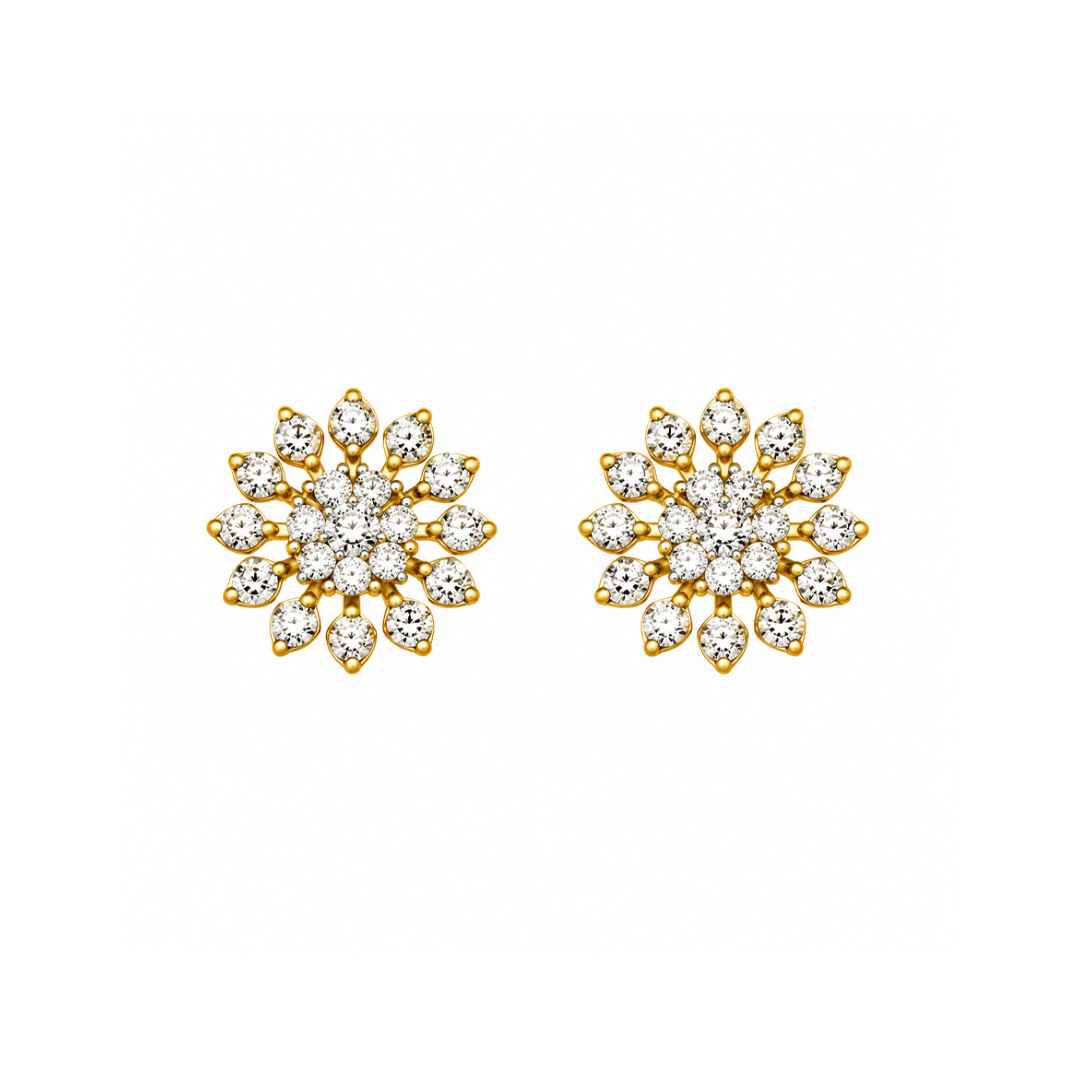 Radiant Floral Cluster Diamond Earrings