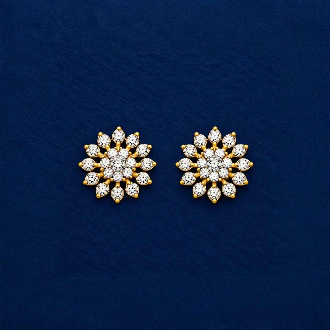Radiant Floral Cluster Diamond Earrings