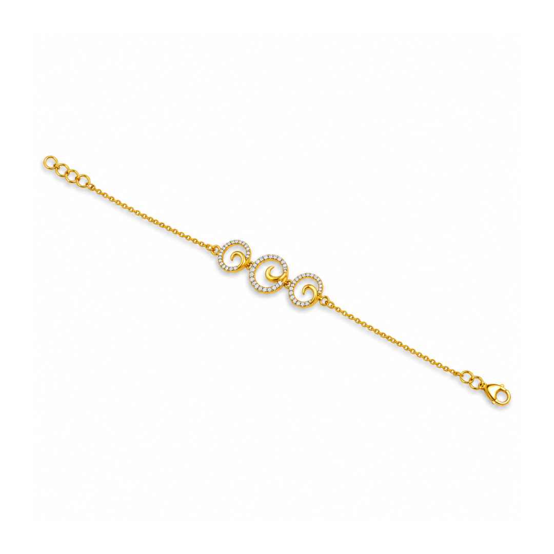 Triple Spiral Diamond Bracelet