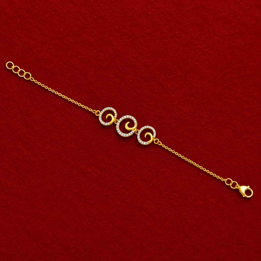 Triple Spiral Diamond Bracelet