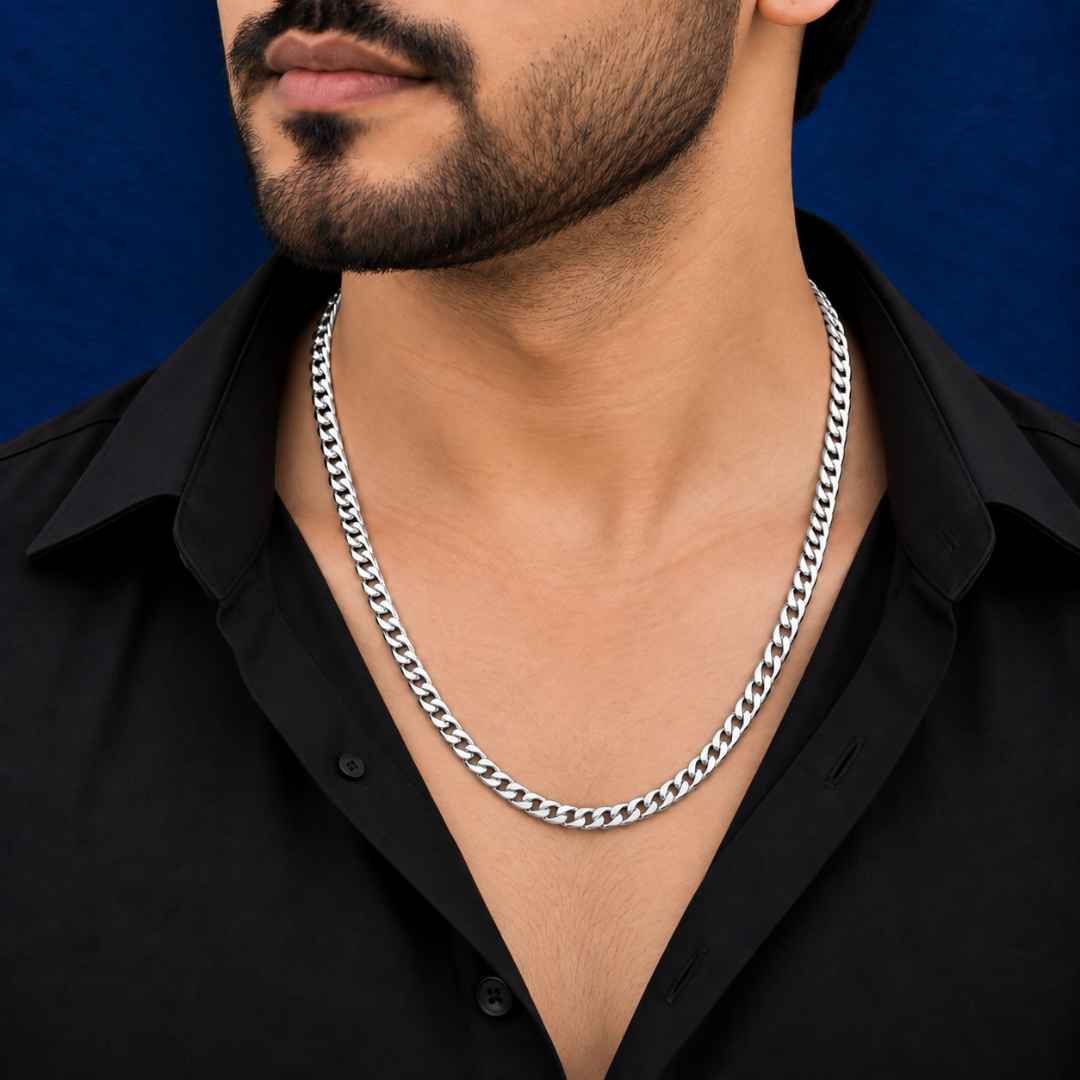 Slim Silver Cuban Link Gents Chain