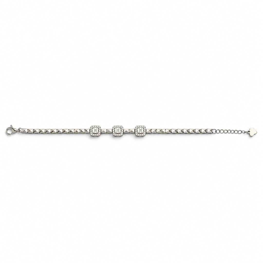 Triple Stone Silver Wristlet