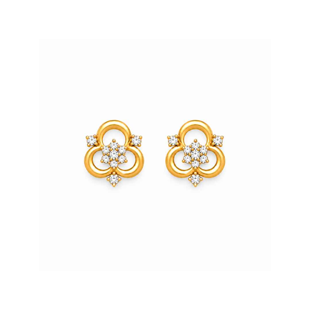 Clover Petal Diamond Earrings