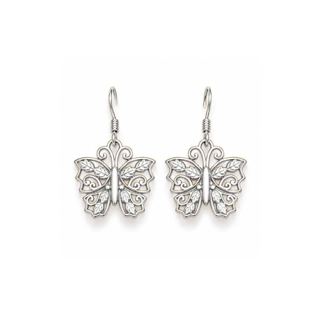 Elegant Emerald-Cut Silver Drop Earrings