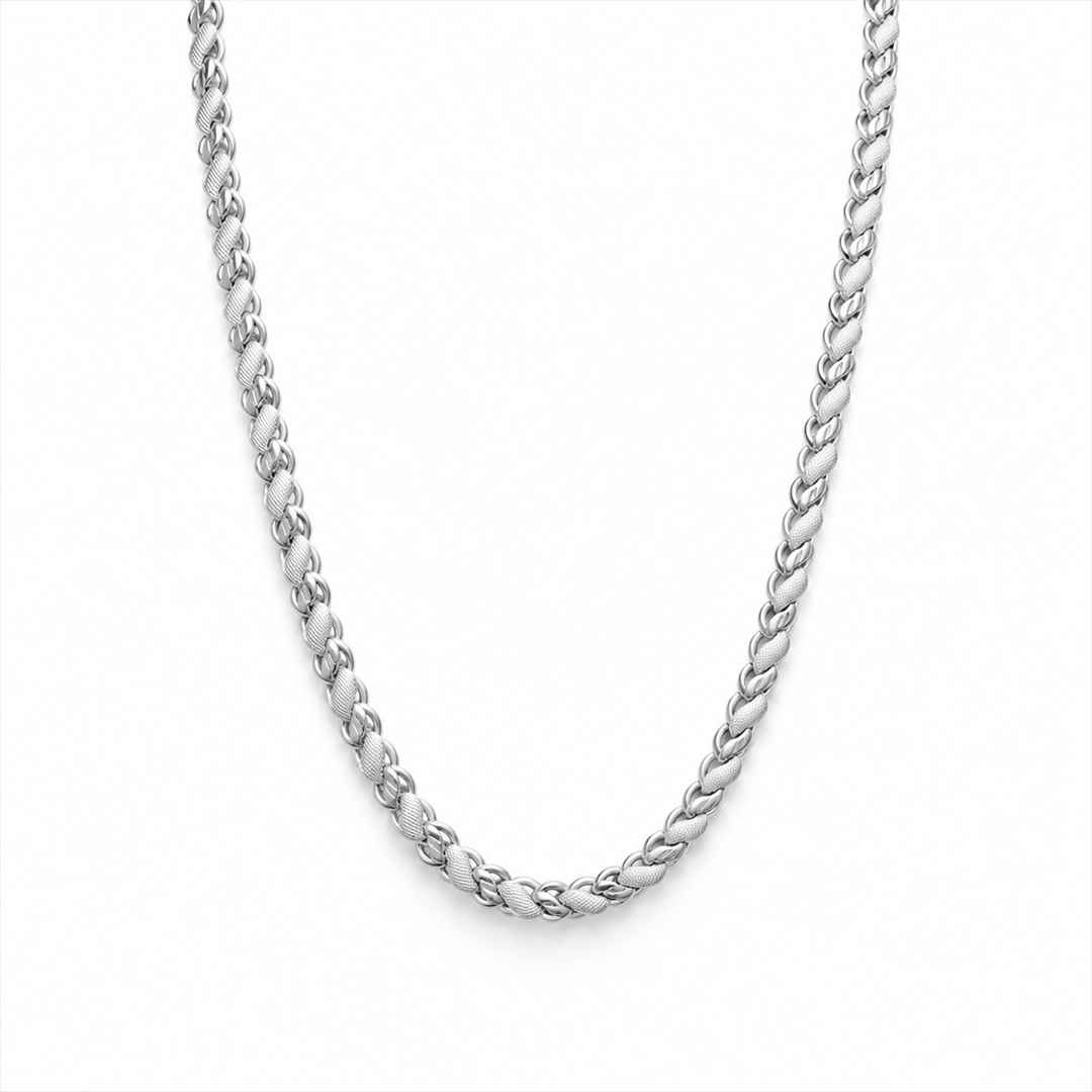 Elegant Silver Rope & Link Gents Chain