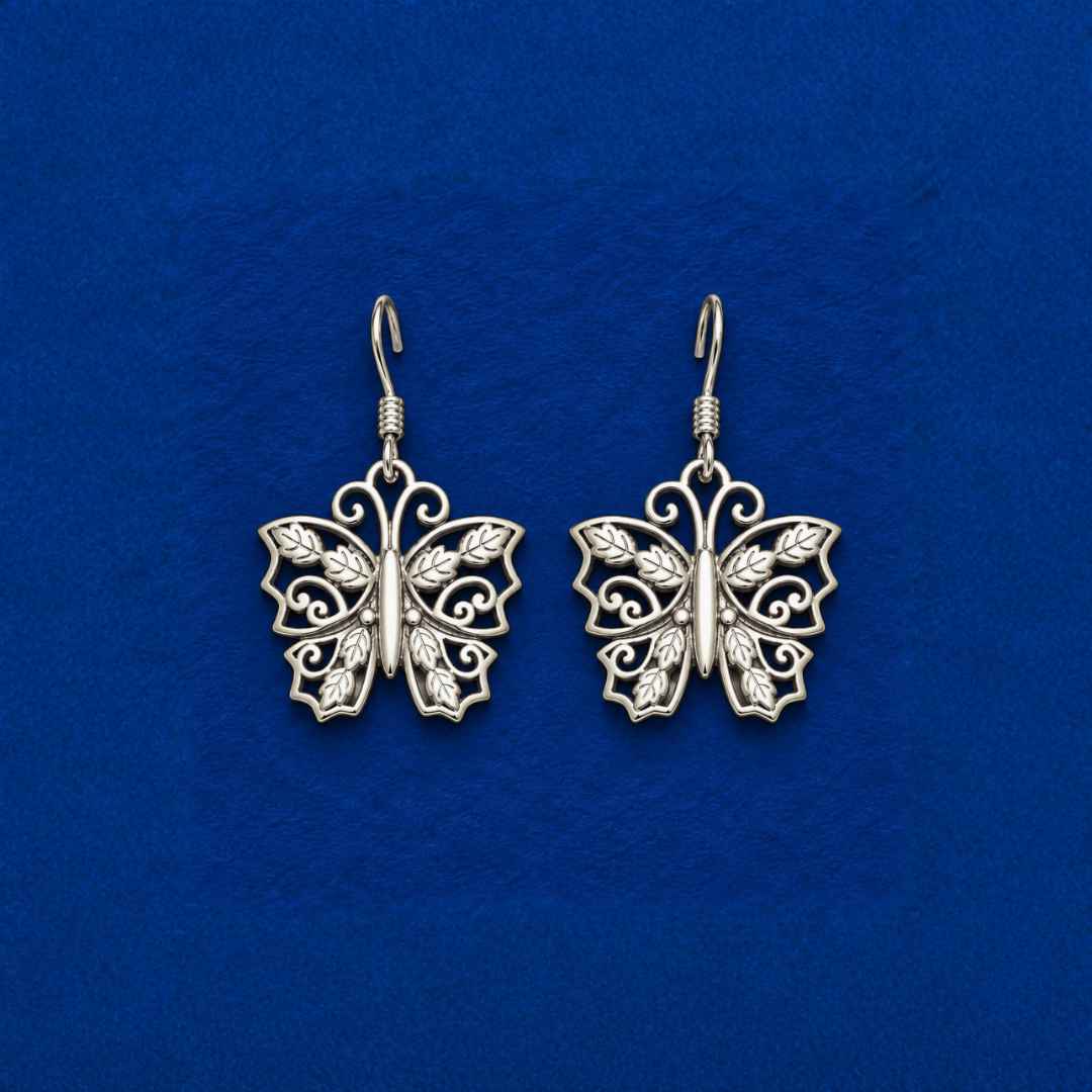 Elegant Emerald-Cut Silver Drop Earrings