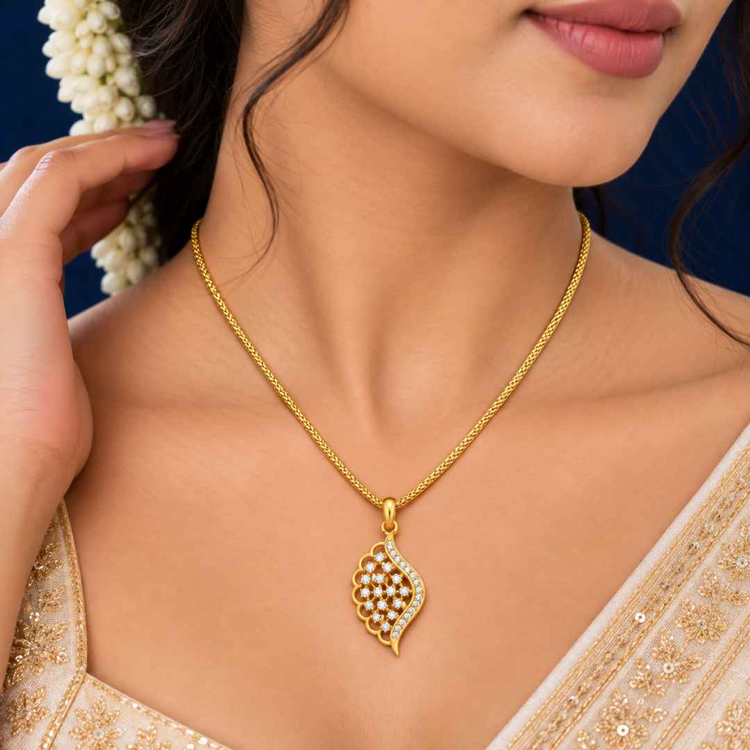 Graceful Paisley Diamond Pendant