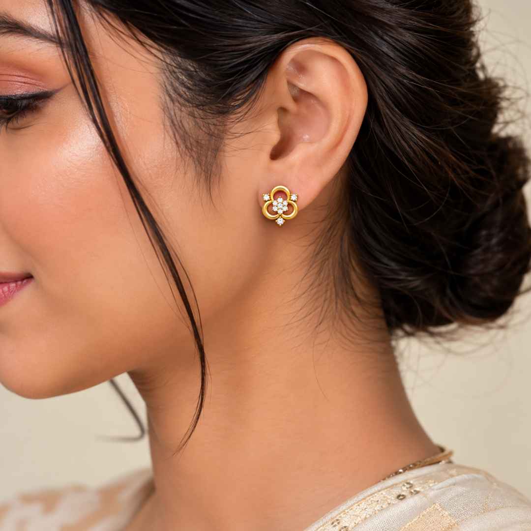 Clover Petal Diamond Earrings