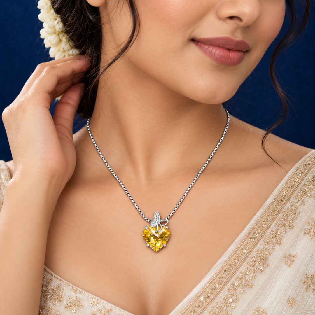 Golden Heart Crystal Pendant