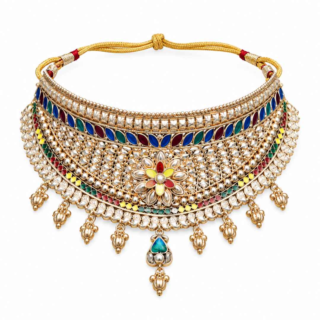 Multicolor Gold Choker