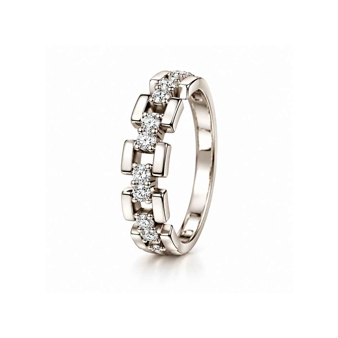 PL Contemporary Diamond Link Ring