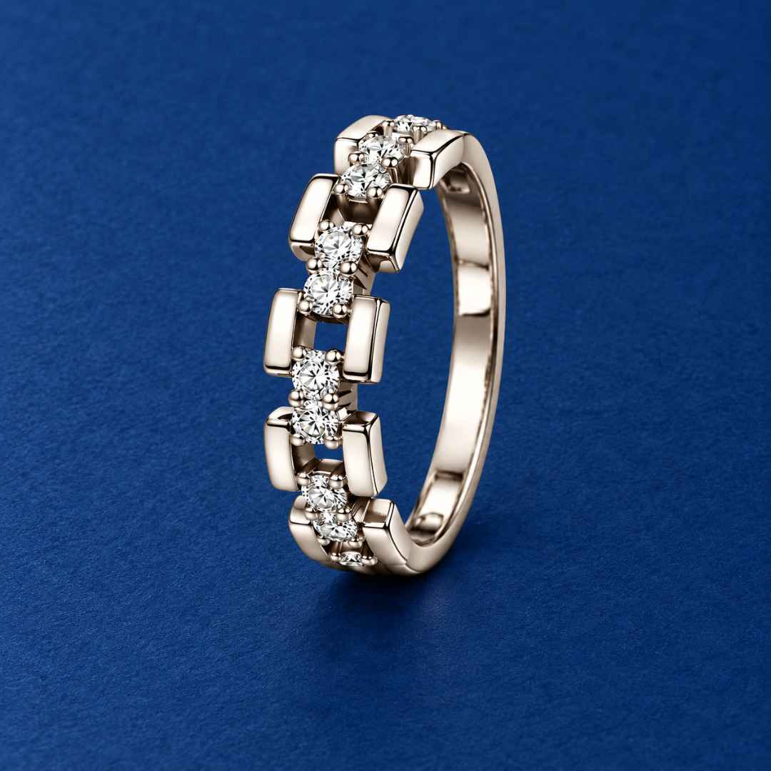 PL Contemporary Diamond Link Ring