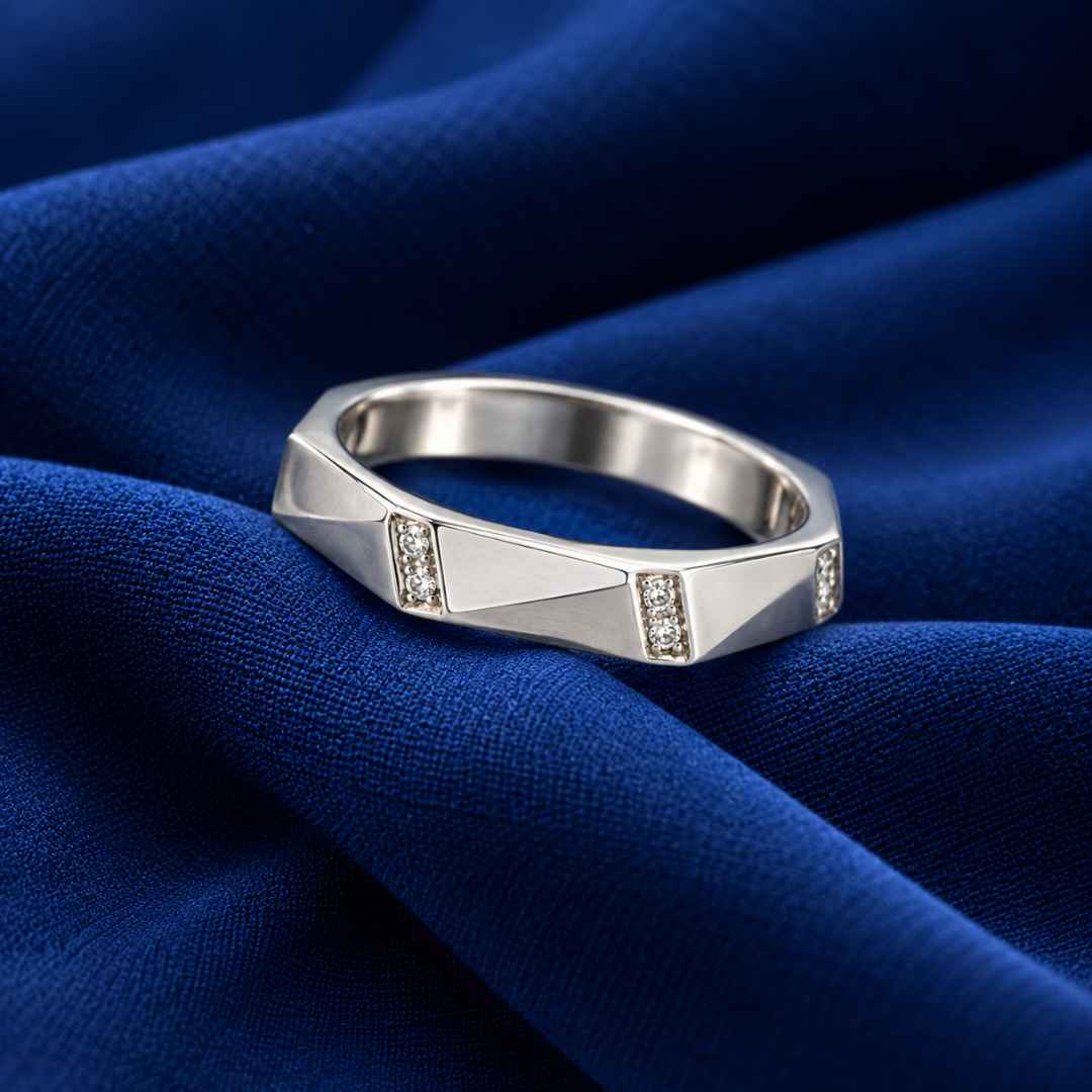 Modern Geometric Silver Ring