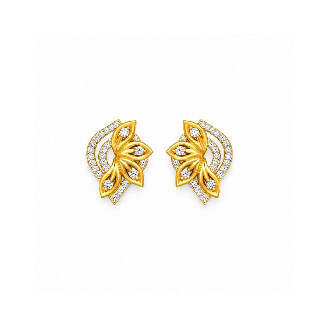 Radiant Circle Floral Diamond Earrings