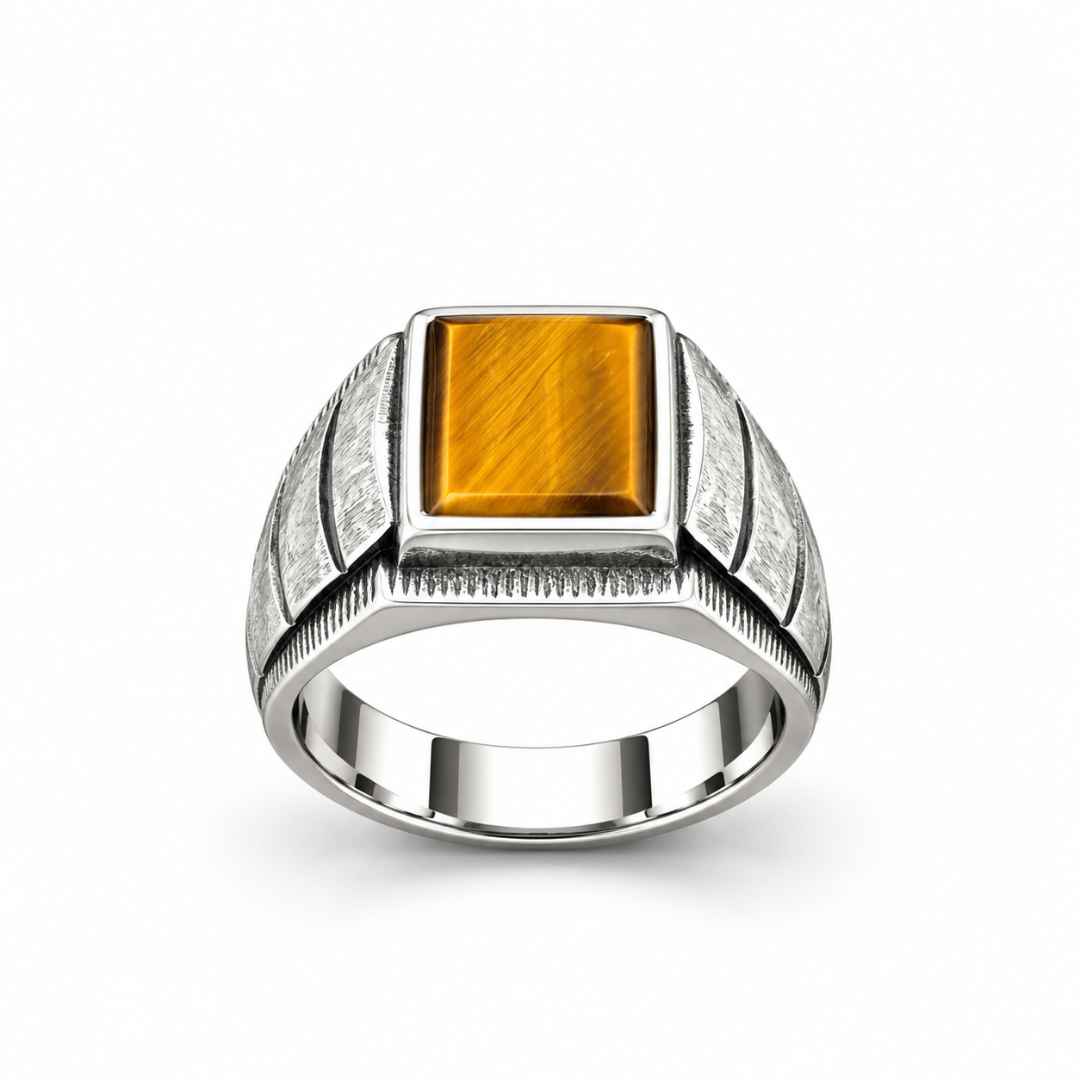 Tiger Eye Silver Ring