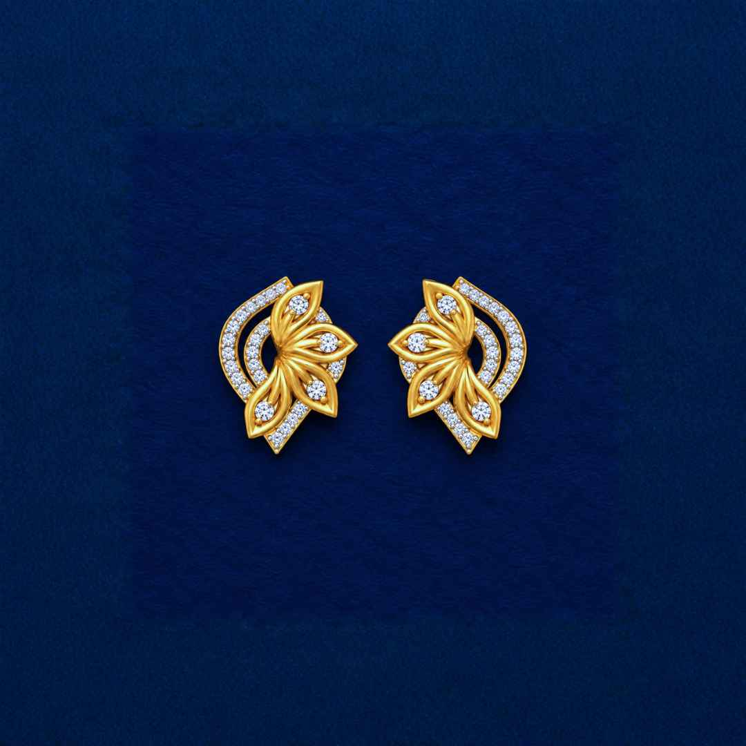 Radiant Circle Floral Diamond Earrings