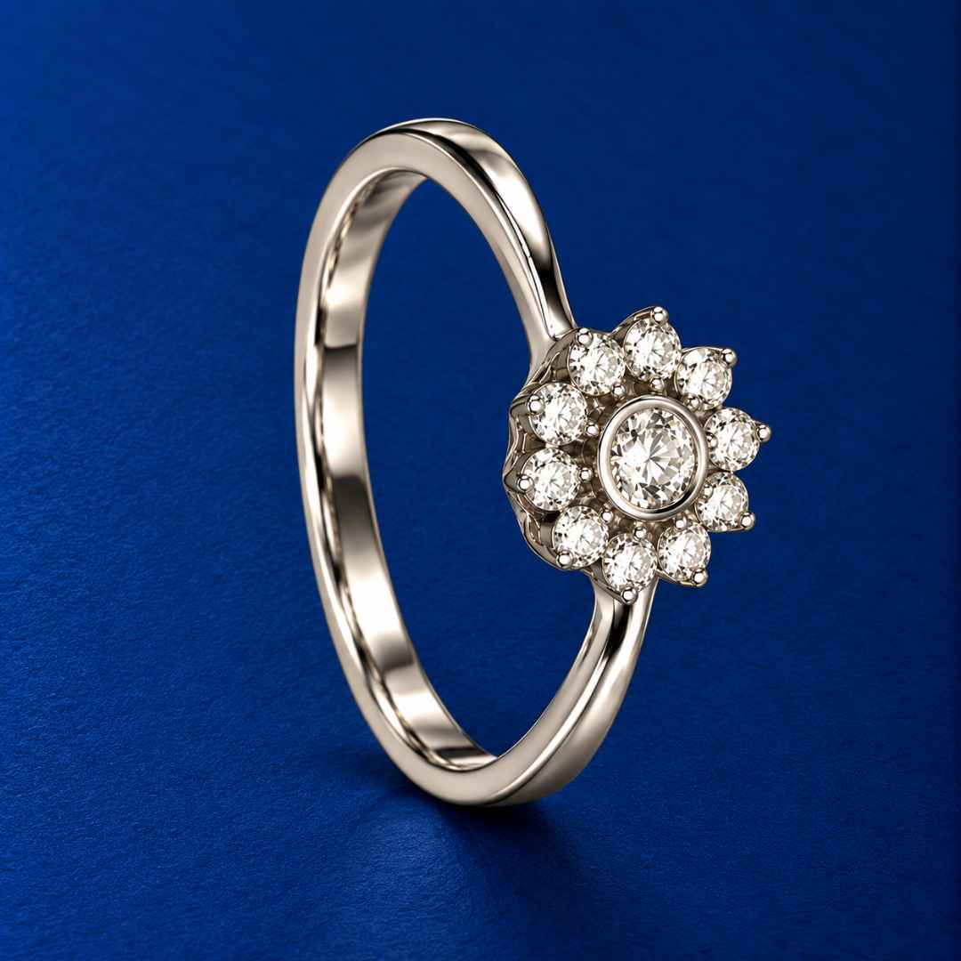 PL Textured Solitaire Diamond Band