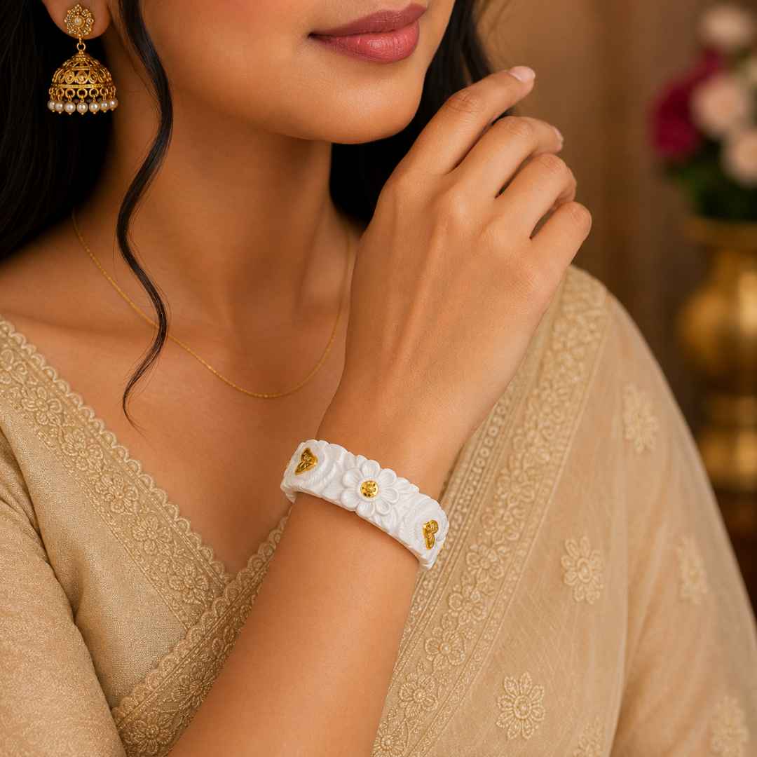 Elegant Shankha Gold Bangles