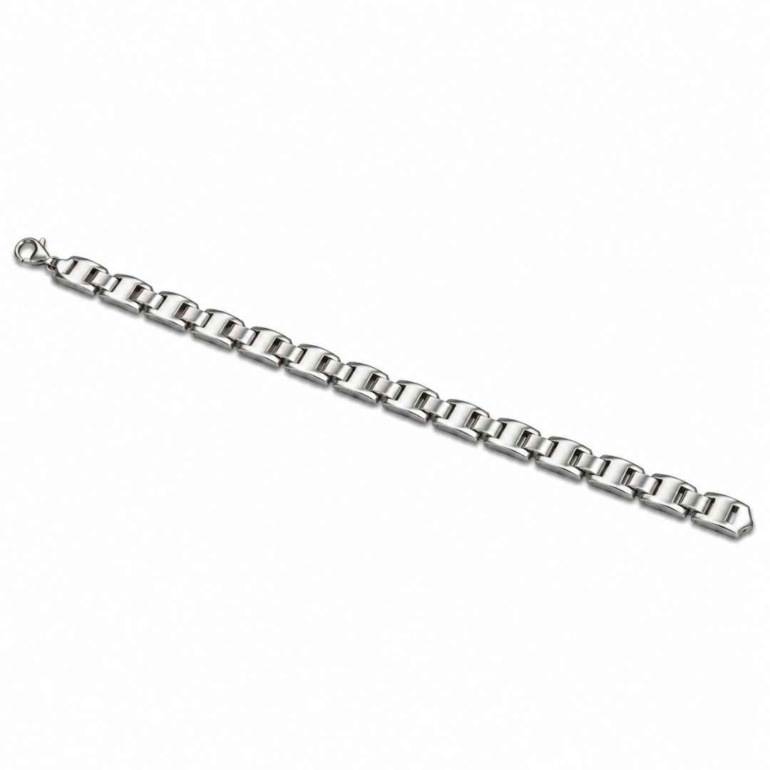 Classic Rectangular Link Silver Wristlet