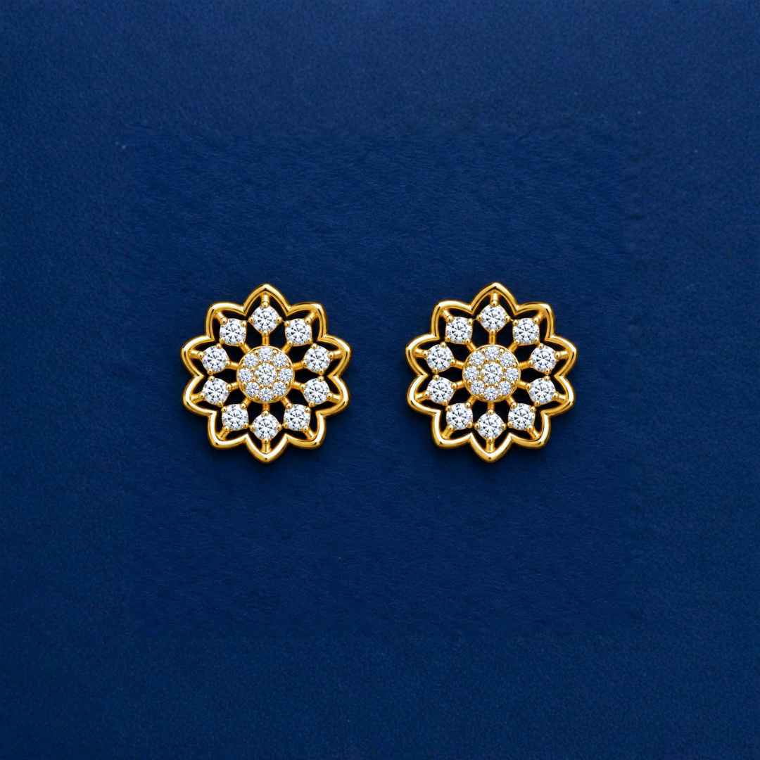 Grand Halo Floral Diamond Earrings