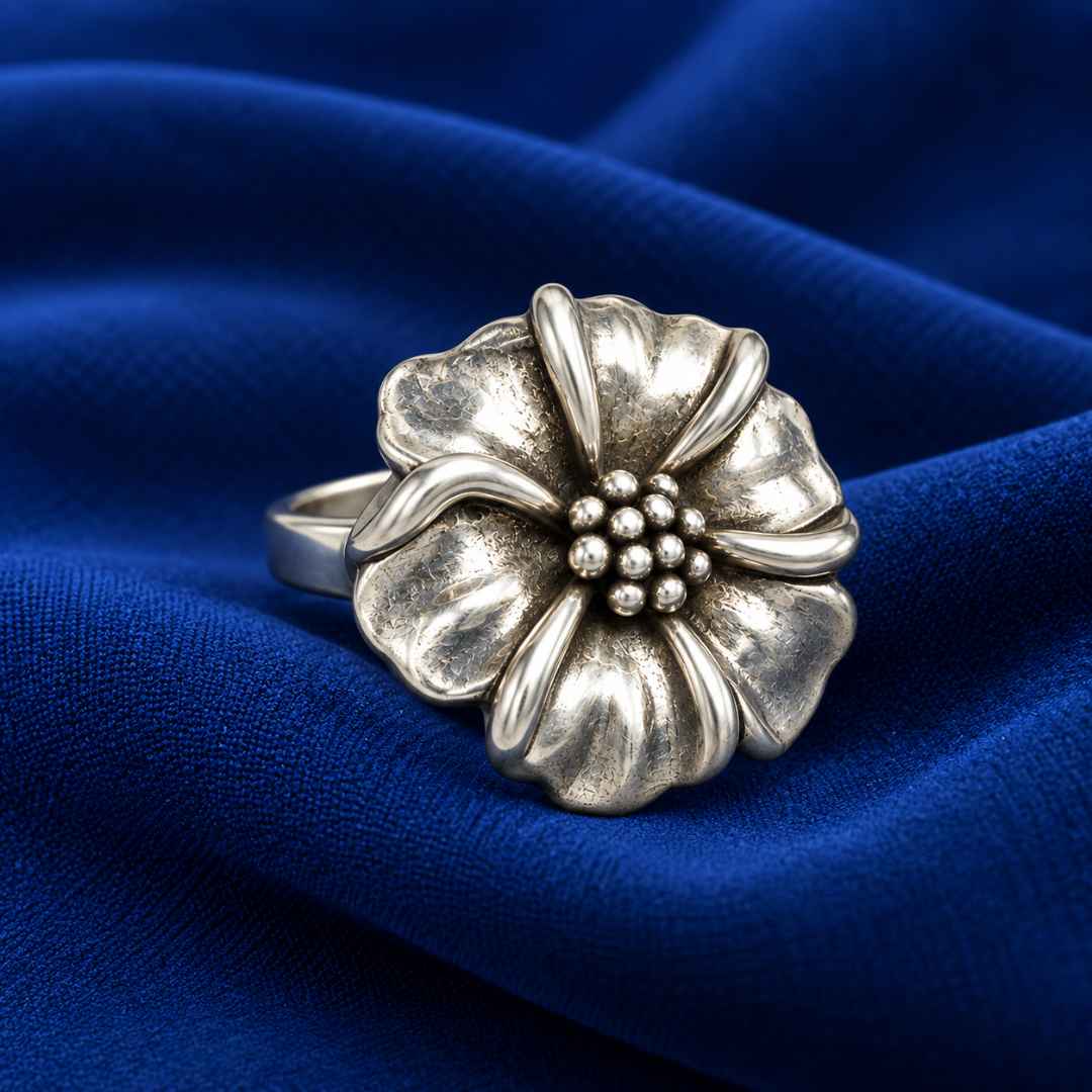 Floral Silver Ring